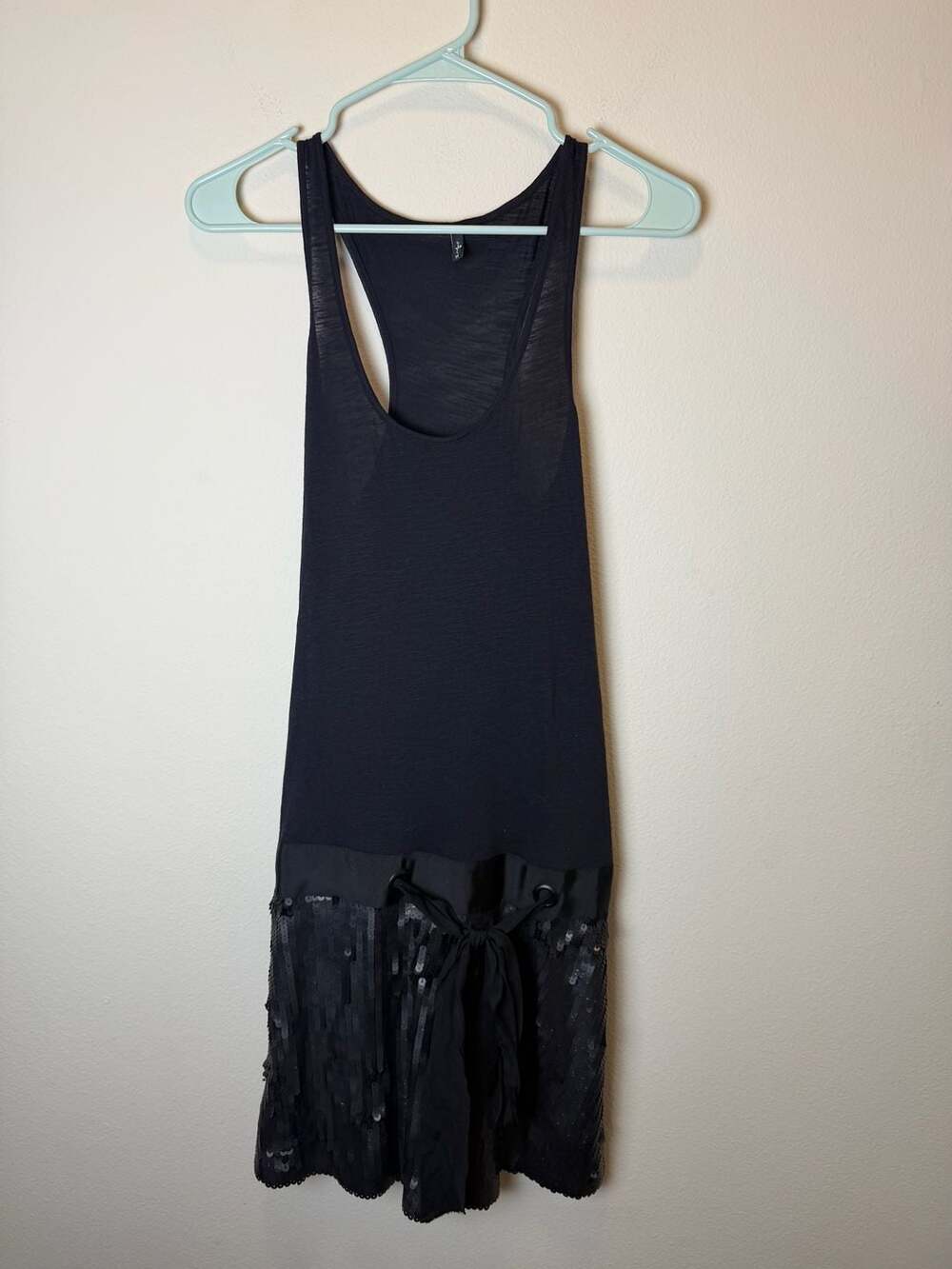 7 For All Mankind Sequin Skirt Dress Size M Black
